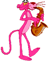 pantera rosa che suona il sax