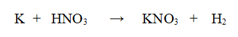 spostamento dell'idrogeno dall'acido nitrico a opera del potassio