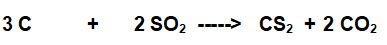 reazione bilanciata tra carbonio e diossido di zolfo