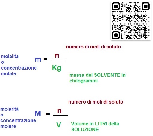 formula della concentrazione molale e molare a confronto