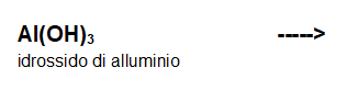 semireazione di decomposizione dell'idrossido di alluminio